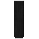 bogreol/rumdeler 60x35x135 cm massivt fyrretræ sort