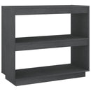 bogreol 80x35x71 cm massivt fyrretræ grå