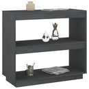 bogreol 80x35x71 cm massivt fyrretræ grå