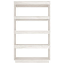 bogreol/rumdeler 80x35x135 cm massivt fyrretræ hvid