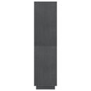 bogreol/rumdeler 80x35x135 cm massivt fyrretræ grå
