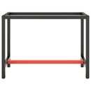 stel til arbejdsbænk 110x50x79 cm metal mat sort og mat rød
