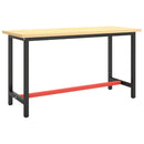 stel til arbejdsbænk 140x50x79 cm metal mat sort og mat rød