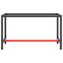 stel til arbejdsbænk 140x50x79 cm metal mat sort og mat rød