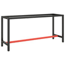 stel til arbejdsbænk 170x50x79 cm metal mat sort og mat rød