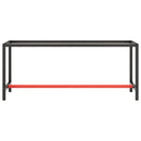 stel til arbejdsbænk 190x50x79 cm metal mat sort og mat rød