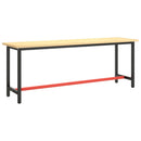 stel til arbejdsbænk 210x50x79 cm metal mat sort og mat rød