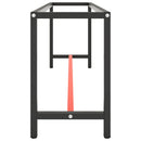 stel til arbejdsbænk 210x50x79 cm metal mat sort og mat rød