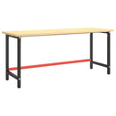 stel til arbejdsbænk 180x57x79 cm metal mat sort og mat rød