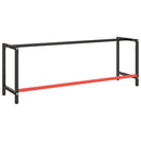 stel til arbejdsbænk 220x57x79 cm metal mat sort og mat rød