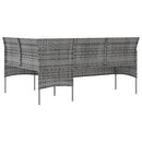 sofasæt med hynder 5 dele L-facon polyrattan grå