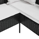 L-formet sofa med hynder polyrattan sort