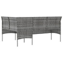 L-formet sofa med hynder polyrattan grå