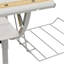 skrivebord 110x53x(58-87) cm konstrueret træ og stål hvid grå