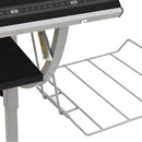 skrivebord 110x53x(58-87) cm konstrueret træ og stål sort grå