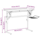 skrivebord 110x53x(58-87) cm konstrueret træ og stål sort grå