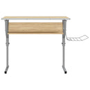 skrivebord 110x53x(58-87) cm konstrueret træ stål sonoma-eg grå