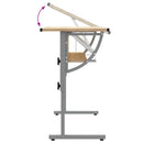 skrivebord 110x53x(58-87) cm konstrueret træ stål sonoma-eg grå