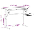 skrivebord 110x53x(58-87) cm konstrueret træ stål sonoma-eg grå