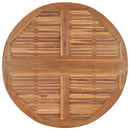 foldbart havebord Ø110x75 cm massivt teaktræ