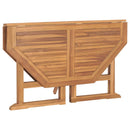 foldbart havebord 110x110x75 cm massivt teaktræ