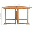 foldbart havebord 110x110x75 cm massivt teaktræ