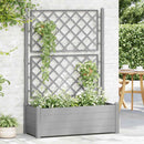 plantekasse med espalier 100x43x142 cm PP stengrå
