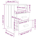 sengeskab HAMAR 2 stk. 40x35x62 cm massivt fyrretræ hvid