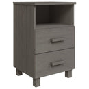 sengeskab HAMAR 2 stk. 40x35x62 cm massivt fyrretræ lysegrå