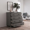 skænk HAMAR 79x40x80 cm massivt fyrretræ lysegrå