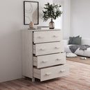 skænk HAMAR 79x40x103,5 cm massivt fyrretræ hvid