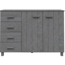 skænk HAMAR 113x40x80 cm massivt fyrretræ mørkegrå