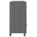 skænk HAMAR 113x40x80 cm massivt fyrretræ mørkegrå