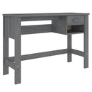 skrivebord HAMAR 110x40x75 cm massivt fyrretræ mørkegrå