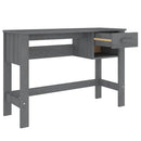 skrivebord HAMAR 110x40x75 cm massivt fyrretræ mørkegrå
