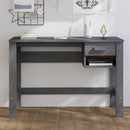 skrivebord HAMAR 110x40x75 cm massivt fyrretræ mørkegrå
