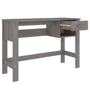 skrivebord HAMAR 110x40x75 cm massivt fyrretræ lysegrå