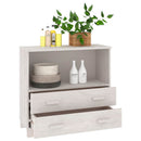skænk HAMAR 85x35x80 cm massivt fyrretræ hvid