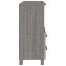 skænk HAMAR 85x35x80 cm massivt fyrretræ lysegrå