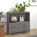 skænk HAMAR 85x35x80 cm massivt fyrretræ lysegrå