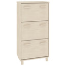 skoskab HAMAR 59,5x35x117 cm massivt fyrretræ honningbrun