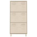 skoskab HAMAR 59,5x35x117 cm massivt fyrretræ honningbrun