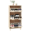 skoskab HAMAR 59,5x35x117 cm massivt fyrretræ honningbrun