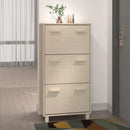 skoskab HAMAR 59,5x35x117 cm massivt fyrretræ honningbrun