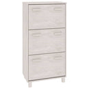 skoskab HAMAR 59,5x35x117 cm massivt fyrretræ hvid