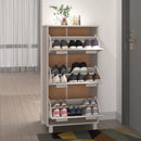 skoskab HAMAR 59,5x35x117 cm massivt fyrretræ hvid