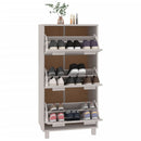 skoskab HAMAR 59,5x35x117 cm massivt fyrretræ hvid