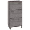 skoskab HAMAR 59,5x35x117 cm massivt fyrretræ lysegrå
