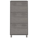 skoskab HAMAR 59,5x35x117 cm massivt fyrretræ lysegrå