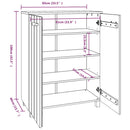 skoskab HAMAR 85x40x108 cm massivt fyrretræ hvid